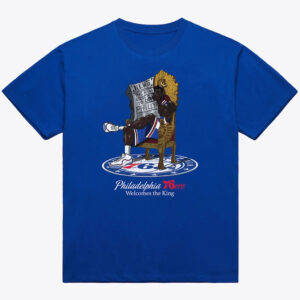 Unisex LeBron James Philadelphia 76ers Welcome the King Graphic Shirt for Basketball Fans