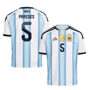 Unisex Leandro Paredes Argentina National Team 2026 Home Stadium Soccer Jersey for Soccer Fans
