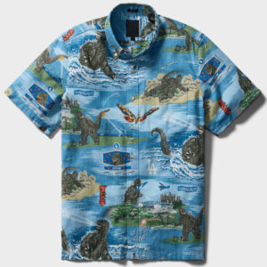 Unisex Los Angeles Dodgers Godzilla Blue 2026 Hawaiian Shirt for Baseball and Movie Monster Fans