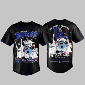 New Unisex Los Angeles Dodgers x One Piece Night 2026 Straw Hat Crew Baseball Jersey for Baseball and Animation Fans