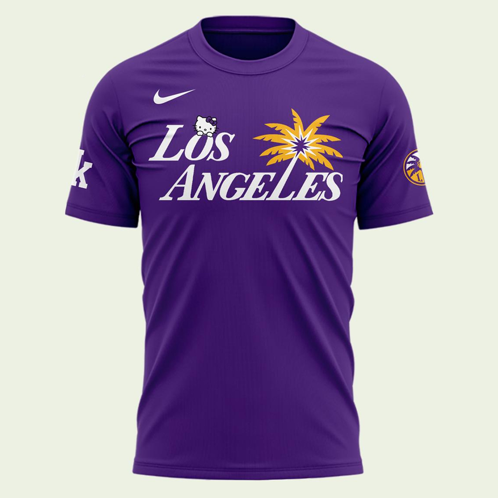 Unisex Los Angeles Sparks x Hello Kitty Night 2026 Graphic Shirt for Basketball and Hello Kitty Fans 2 Unisex Los Angeles Sparks x Hello Kitty Night 2026 Graphic Shirt for Basketball and Hello Kitty Fans - Image 2