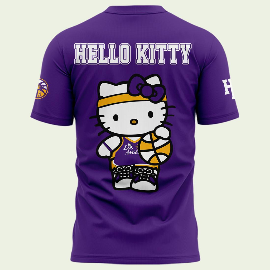 Unisex Los Angeles Sparks x Hello Kitty Night 2026 Graphic Shirt for Basketball and Hello Kitty Fans 3 Unisex Los Angeles Sparks x Hello Kitty Night 2026 Graphic Shirt for Basketball and Hello Kitty Fans - Image 3