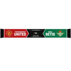 Unisex Manchester United vs Real Betis July 31 2024 San Diego Club Friendly Scarf for Soccer Fans
