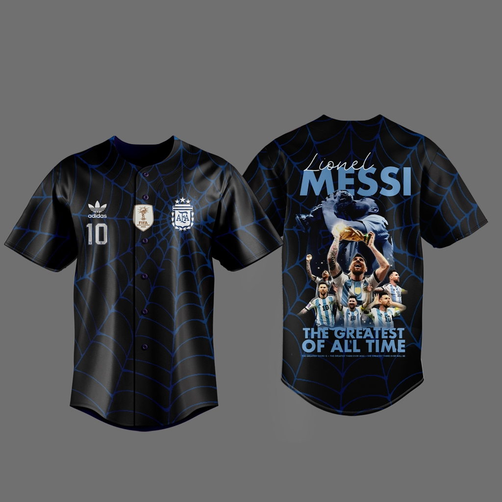 Unisex Messi x Spider Man Goat Web Hero Baseball Jersey for Soccer and Baseball Fans 1 Unisex Messi x Spider Man Goat Web Hero Baseball Jersey for Soccer and Baseball Fans