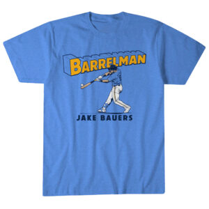 Unisex Milwaukee Brewers Jake Bauers Barrel Man Graphic Shirt for Baseball Fans