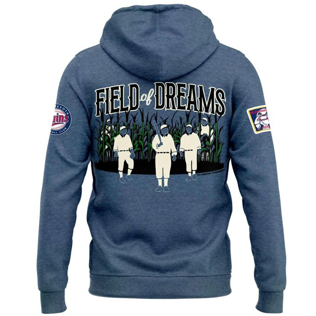 Unisex Minnesota Twins 2026 Field of Dreams Game Graphic Hoodie for Baseball Fans 3 Unisex Minnesota Twins 2026 Field of Dreams Game Graphic Hoodie for Baseball Fans - Image 3