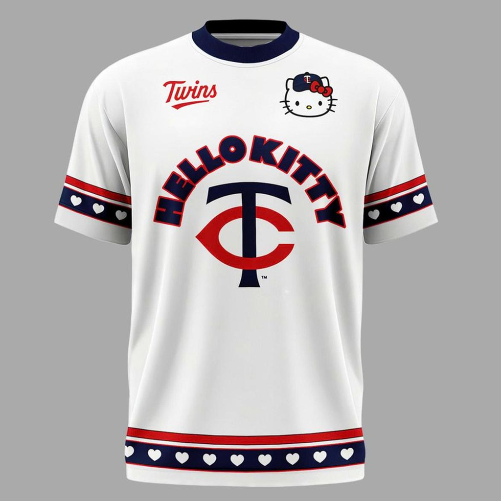 Unisex Minnesota Twins 2026 Hello Kitty Night Graphic Shirt for Baseball Fans 2 Unisex Minnesota Twins 2026 Hello Kitty Night Graphic Shirt for Baseball Fans - Image 2