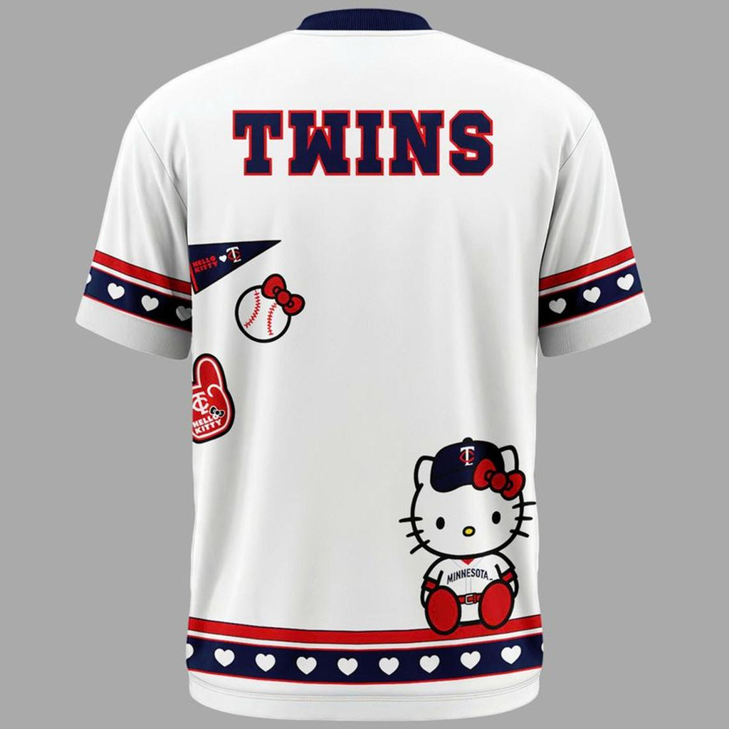 Unisex Minnesota Twins 2026 Hello Kitty Night Graphic Shirt for Baseball Fans 3 Unisex Minnesota Twins 2026 Hello Kitty Night Graphic Shirt for Baseball Fans - Image 3