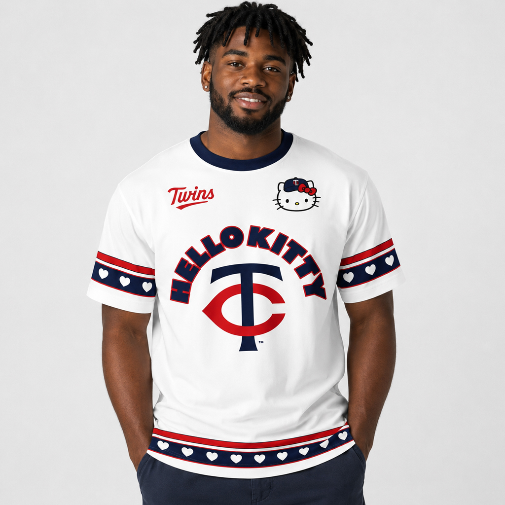 Unisex Minnesota Twins 2026 Hello Kitty Night Graphic Shirt for Baseball Fans 4 Unisex Minnesota Twins 2026 Hello Kitty Night Graphic Shirt for Baseball Fans - Image 4