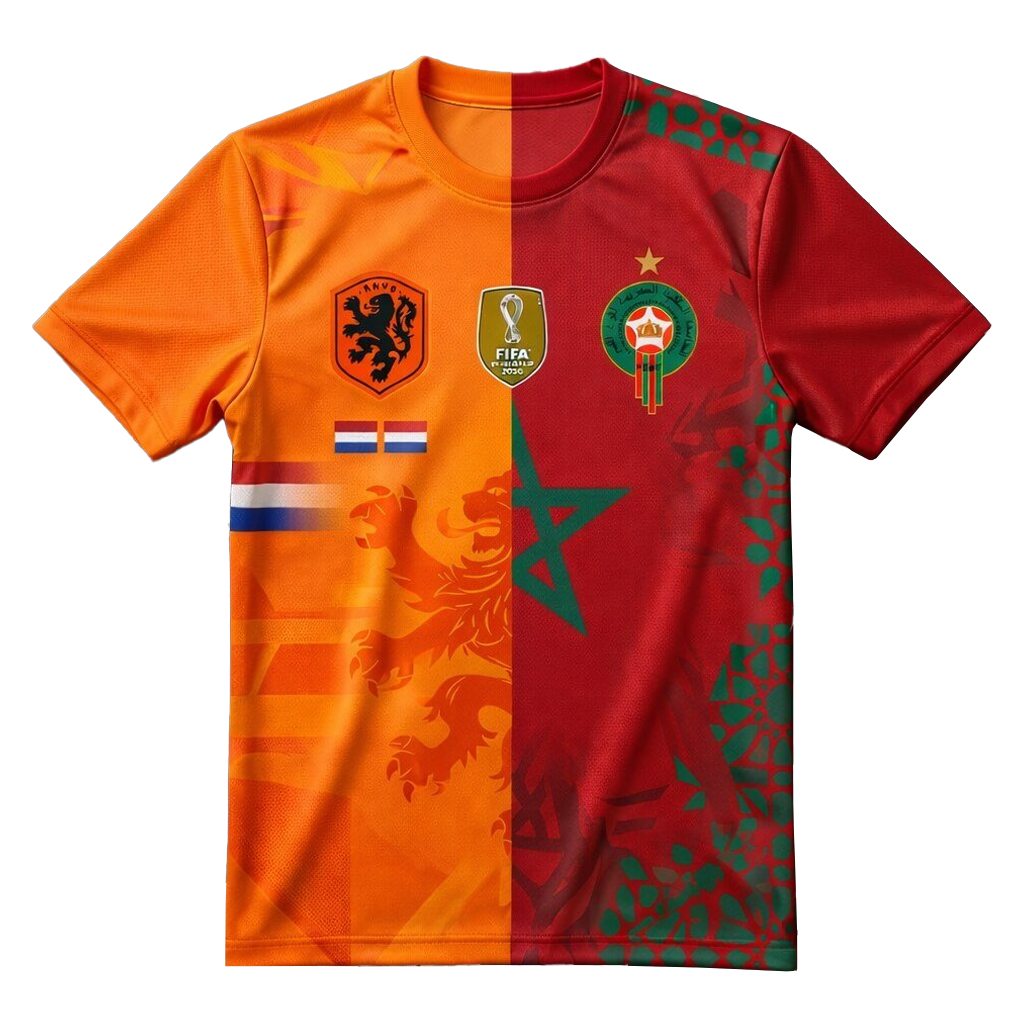 Unisex Morocco Vs Netherlands Global Soccer Event 2026 Graphic Shirt for Soccer Fans 1 Unisex Morocco Vs Netherlands Global Soccer Event 2026 Graphic Shirt for Soccer Fans