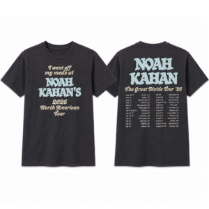 Unisex Noah Kahan 2026 North American Tour I Went Off My Meds Graphic Shirt for Music Fans