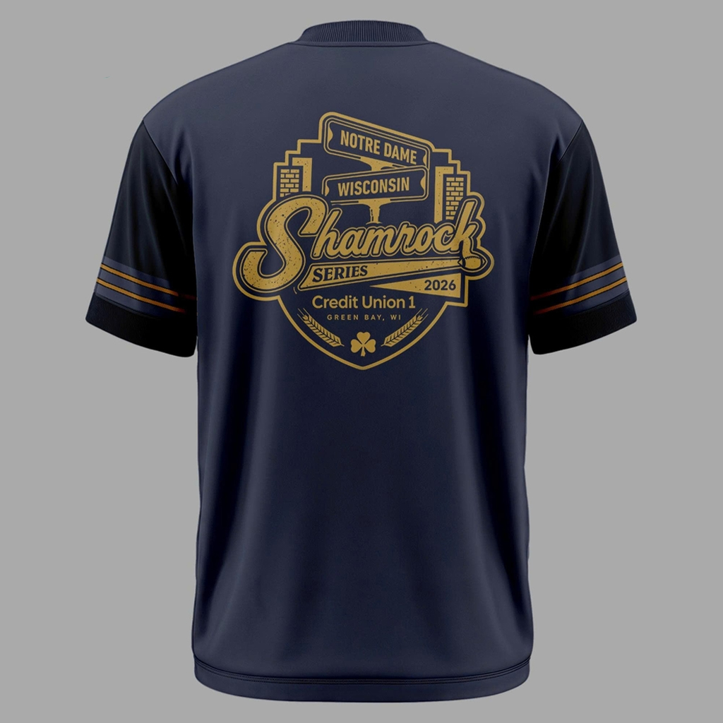 Unisex Notre Dame Fighting Irish 2026 Shamrock Series Graphic Shirt for Football Fans 3 Unisex Notre Dame Fighting Irish 2026 Shamrock Series Graphic Shirt for Football Fans - Image 3