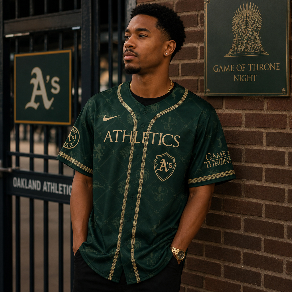 Unisex Oakland Athletics 2026 Game Of Thrones Night Baseball Jersey for Baseball Fans 3 Unisex Oakland Athletics 2026 Game Of Thrones Night Baseball Jersey for Baseball Fans - Image 3