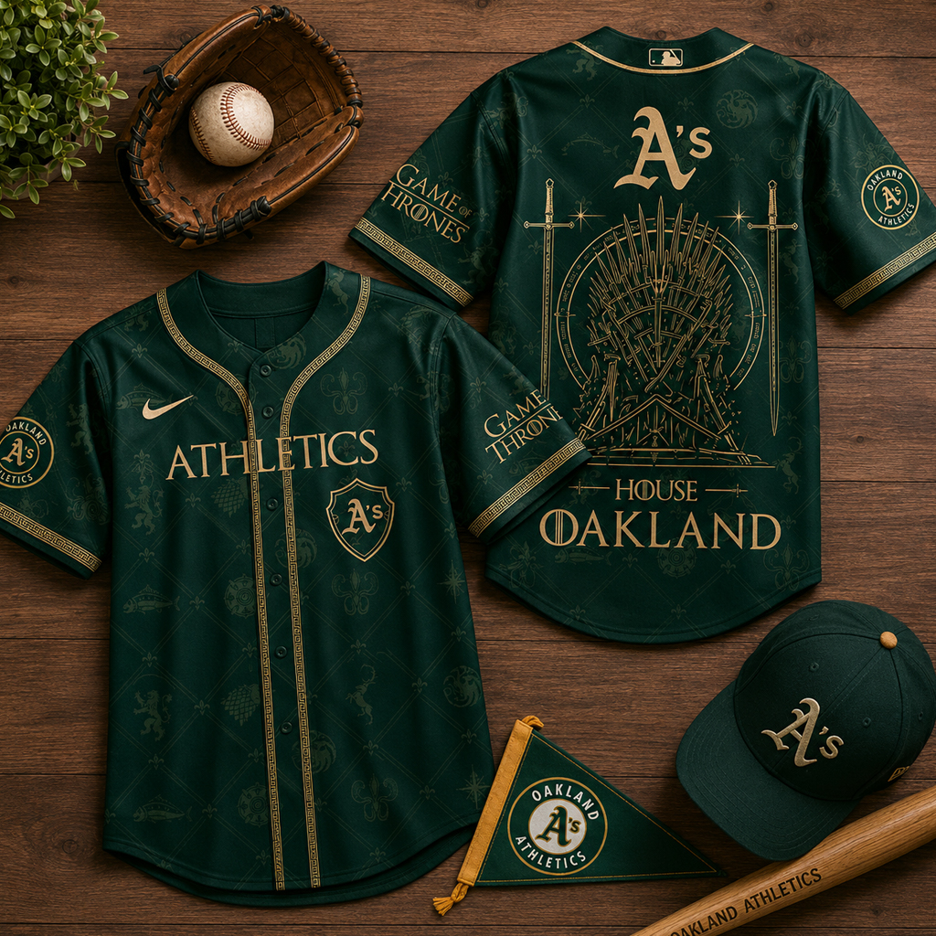 Unisex Oakland Athletics 2026 Game Of Thrones Night Baseball Jersey for Baseball Fans 2 Unisex Oakland Athletics 2026 Game Of Thrones Night Baseball Jersey for Baseball Fans - Image 2
