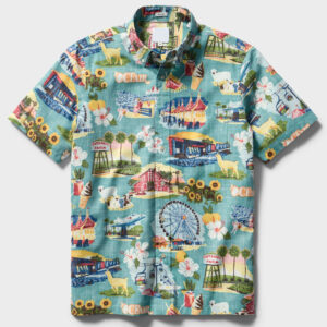 Unisex Orange County Fair Dark Aqua Hawaiian Shirt for Fair and Festival Fans