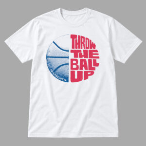 Unisex Philadelphia 76ers LeBron James Throw The Ball Up Graphic Shirt for Basketball Fans