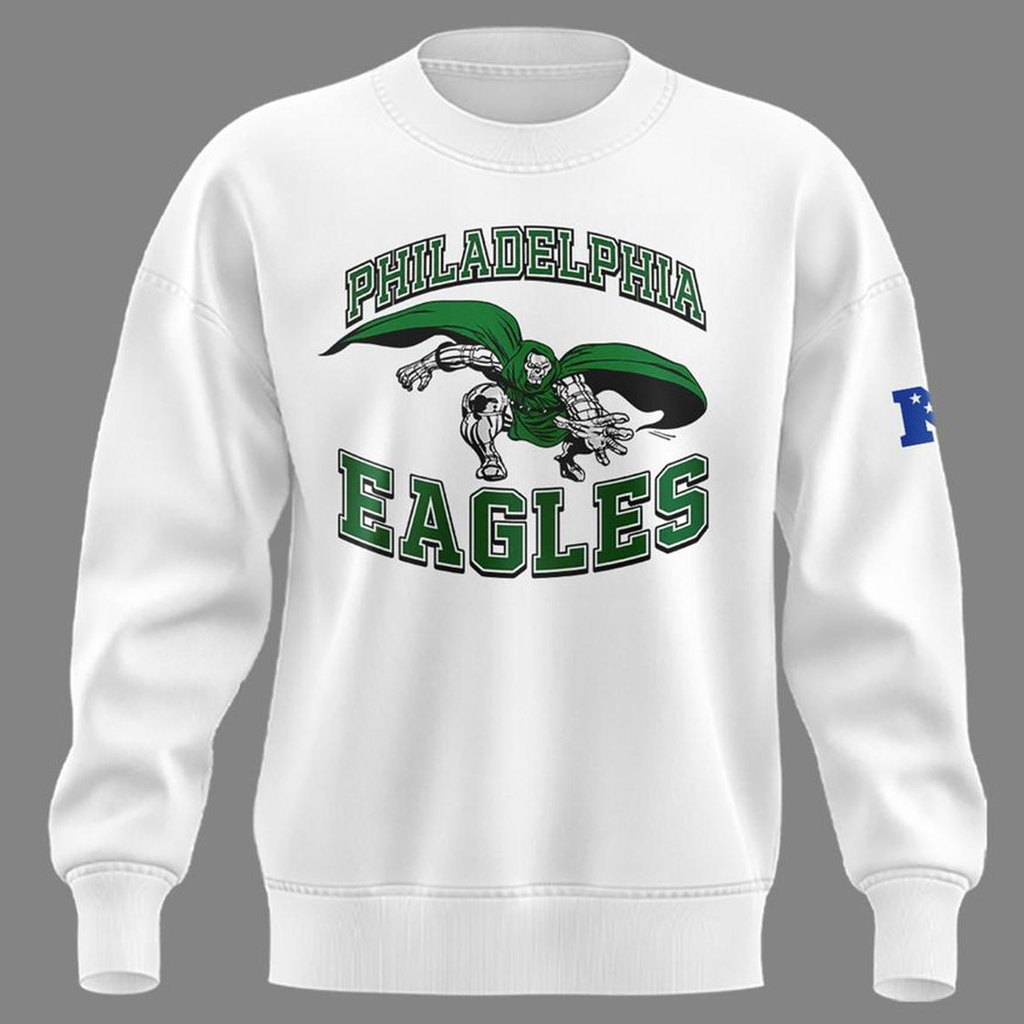 Unisex Philadelphia Eagles x Fan Draft 2026 Doctor Doom Graphic Sweatshirt for Football and Marvel Fans 2 Unisex Philadelphia Eagles x Fan Draft 2026 Doctor Doom Graphic Sweatshirt for Football and Marvel Fans - Image 2