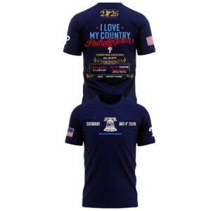 Unisex Philadelphia Phillies Celebrate America’s 250th Birthday in Philadelphia 2026 Graphic Navy Shirt for Baseball and Patriotic Fans