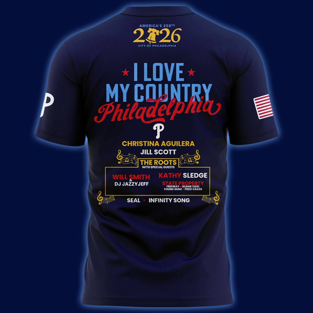 Unisex Philadelphia Phillies Celebrate America’s 250th Birthday in Philadelphia 2026 Graphic Navy Shirt for Baseball and Patriotic Fans 3 Unisex Philadelphia Phillies Celebrate America’s 250th Birthday in Philadelphia 2026 Graphic Navy Shirt for Baseball and Patriotic Fans - Image 3
