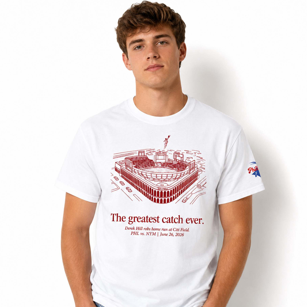 Unisex Philadelphia Phillies Derek Hill The Greatest Catch Ever Graphic Shirt for Baseball Fans 3 Unisex Philadelphia Phillies Derek Hill The Greatest Catch Ever Graphic Shirt for Baseball Fans - Image 3
