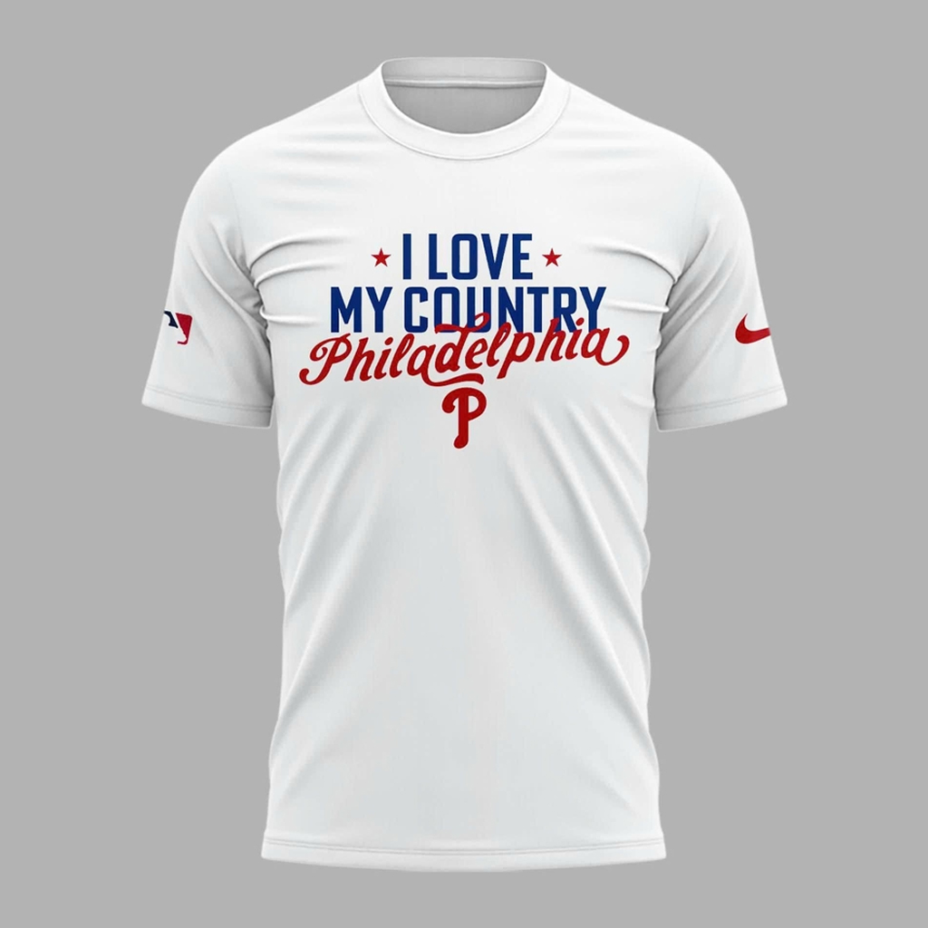 Unisex Philadelphia Phillies I Love My Country Philadelphia 2026 Graphic Shirt for Baseball Fans 2 Unisex Philadelphia Phillies I Love My Country Philadelphia 2026 Graphic Shirt for Baseball Fans - Image 2