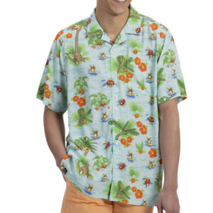 Unisex Pok&eacute;mon Tropical Summer Surf Blossoms Hawaiian Shirt for Anime Fans