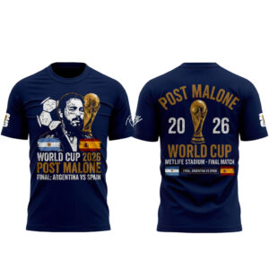Unisex Post Malone x World Cup 2026 Halftime Performance Graphic Shirt for Music and Soccer Fans