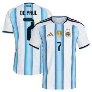 Unisex Rodrigo De Paul Argentina National Team 2026 Home Stadium Soccer Jersey for Soccer Fans