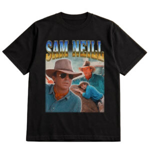 Unisex Sam Neill Vintage Style Actor Tribute Graphic Shirt for Movie Fans