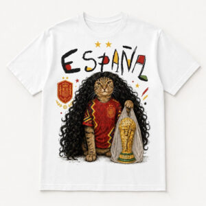 Unisex Spain 2026 World Cup Marc Cucurella Cat Champion Graphic Shirt for Soccer Fan