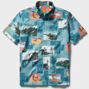 Unisex The Endless Summer 60th Commemorative Adriatic Blue Hawaiian Shirt for Surfing and Classic Movie Fans