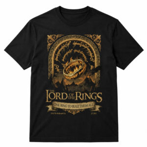 Unisex The Lord of the Rings One Ring to Rule Them All Vintage T-Shirt for Fantasy Movie Fans