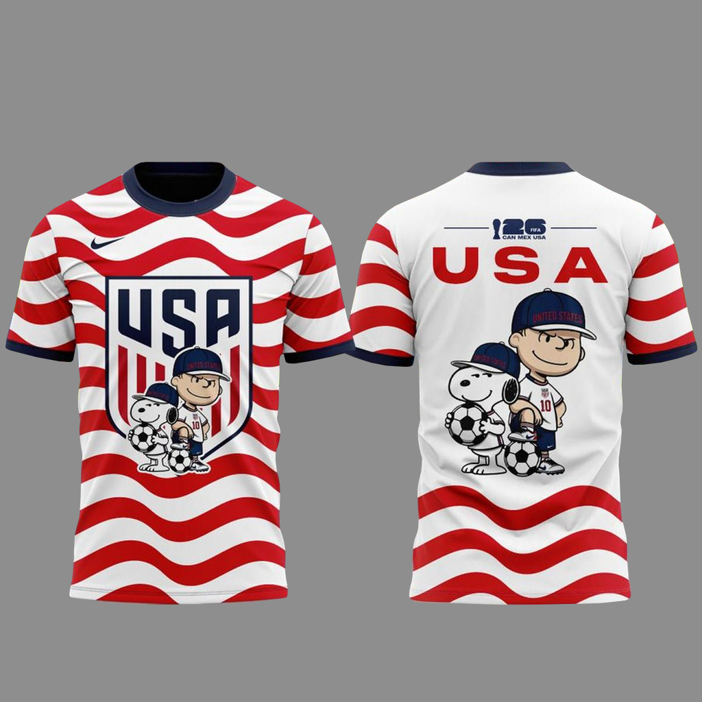 Unisex U.S. Soccer x Peanuts Snoopy 2026 Graphic Shirt for Soccer Fans 1 Unisex U.S. Soccer x Peanuts Snoopy 2026 Graphic Shirt for Soccer Fans