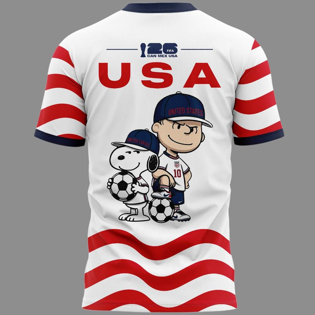 Unisex U.S. Soccer x Peanuts Snoopy 2026 Graphic Shirt for Soccer Fans 3 Unisex U.S. Soccer x Peanuts Snoopy 2026 Graphic Shirt for Soccer Fans - Image 3