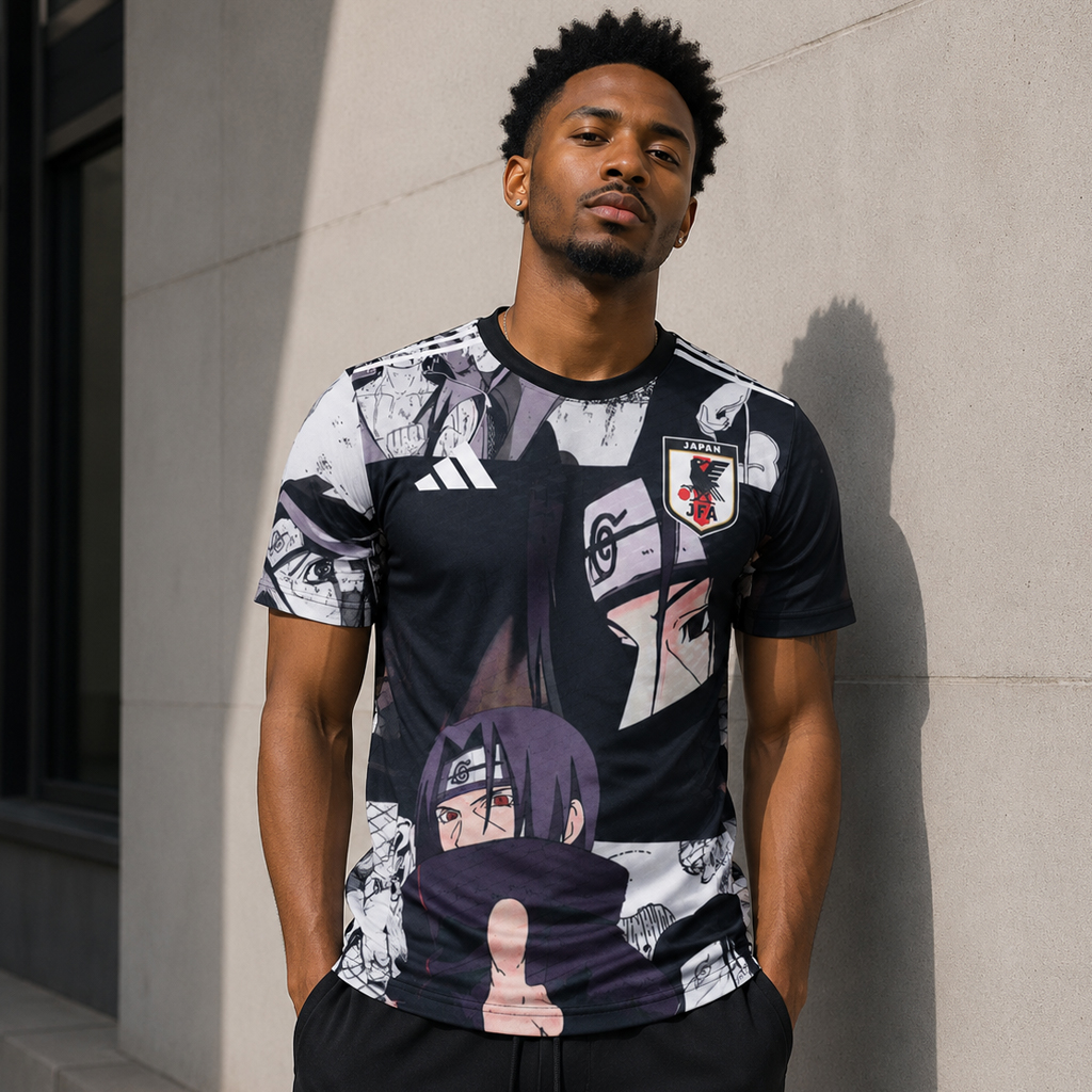 Unisex USA Soccer Team x Itachi Black White Soccer Jersey for Soccer and Animation Fans 3 Unisex USA Soccer Team x Itachi Black White Soccer Jersey for Soccer and Animation Fans - Image 3