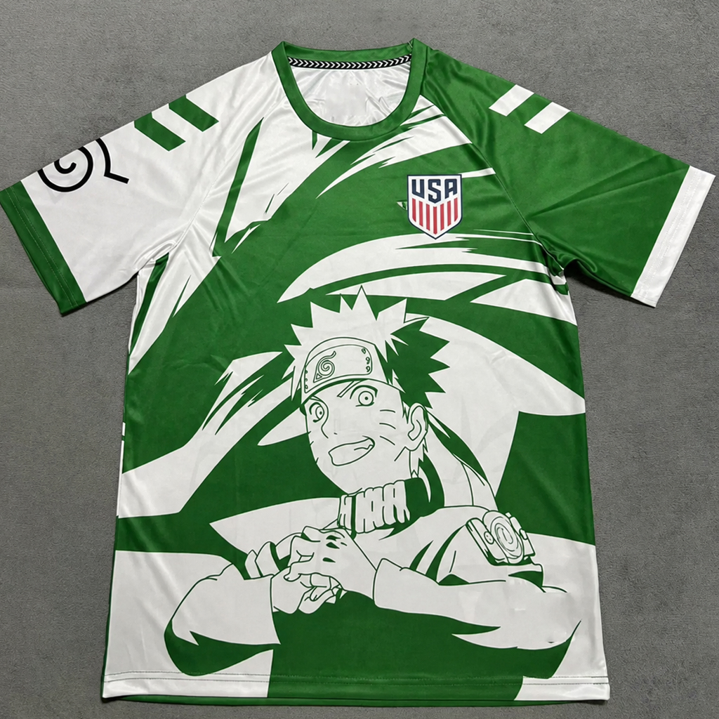 Unisex USA Soccer Team x Naruto Green Soccer Jersey for Soccer and Animation Fans 1 Unisex USA Soccer Team x Naruto Green Soccer Jersey for Soccer and Animation Fans