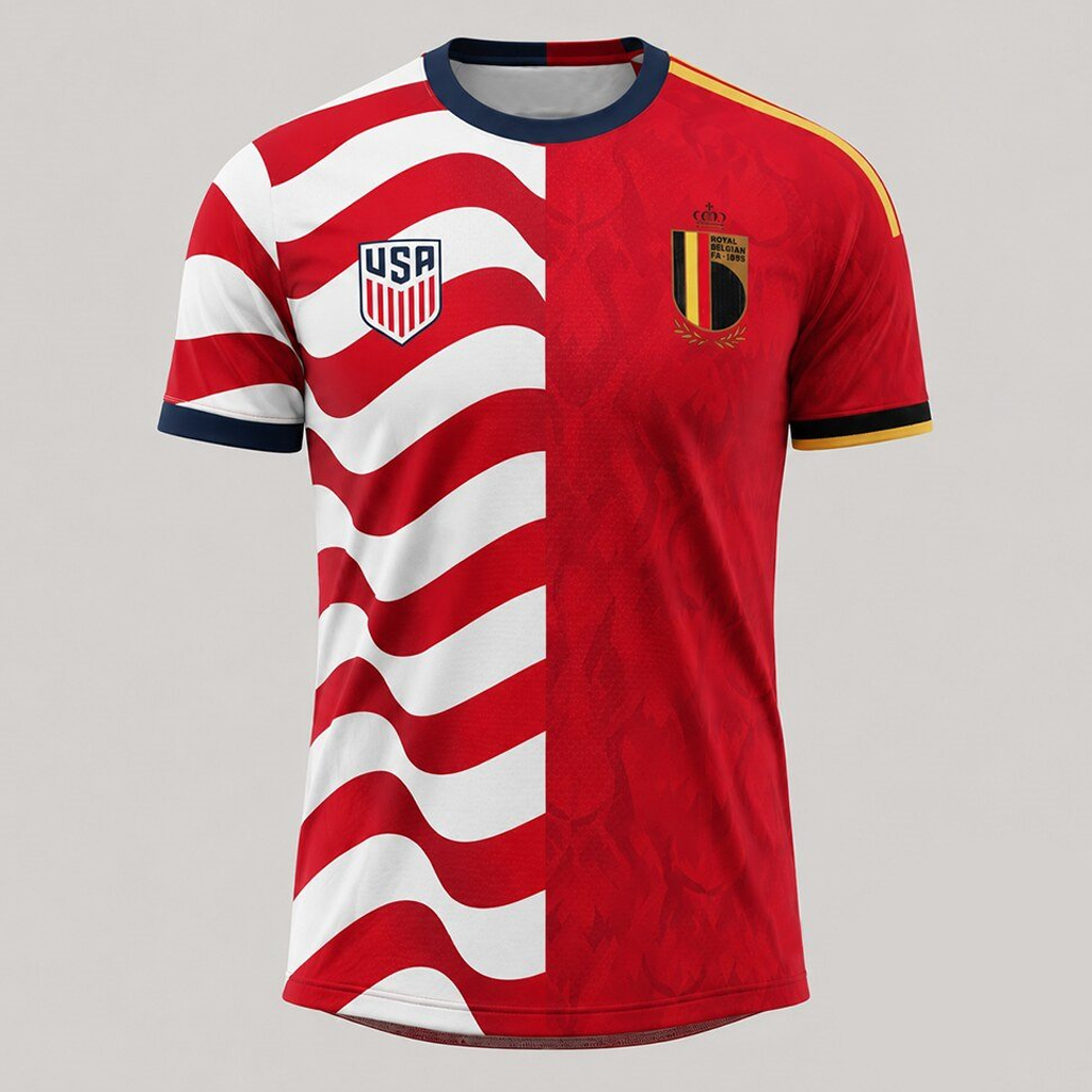 Unisex USA Vs Belgium Global Soccer Event 2026 Graphic Shirt for Soccer Fans 1 Unisex USA Vs Belgium Global Soccer Event 2026 Graphic Shirt for Soccer Fans