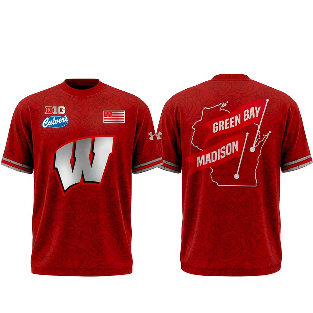 Unisex Wisconsin Badgers 2026 Lambeau Field Graphic Shirt for Football Fans 1 Unisex Wisconsin Badgers 2026 Lambeau Field Graphic Shirt for Football Fans