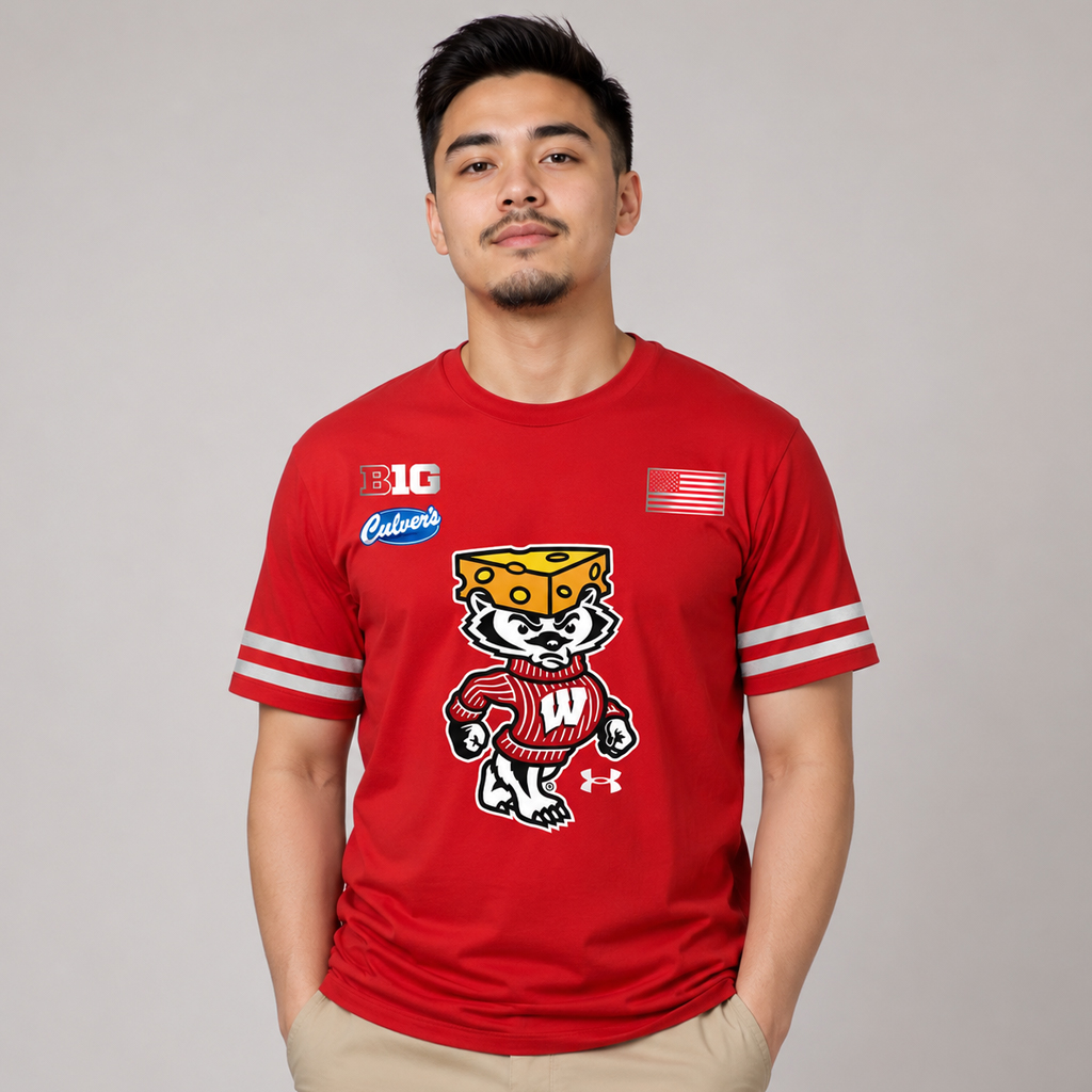 Unisex Wisconsin Badgers Cheesehead Season 2026 Graphic Shirt for Football Fans 5 Unisex Wisconsin Badgers Cheesehead Season 2026 Graphic Shirt for Football Fans - Image 5
