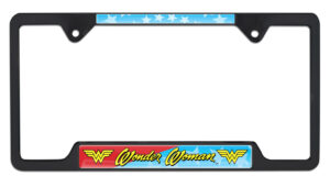 Wonder Woman Open Corners Black 2026 License Plate Frame