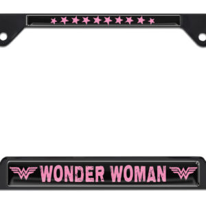 Wonder Woman Pink Open Corners Black 2026 License Plate Frame