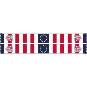 White And Red USMNT Colonial Logo Soccer Scarf