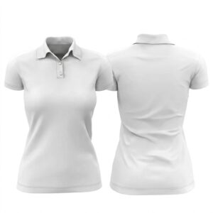 All-Over-Print Women Buttoned Polo Shirt (Custom-Made)