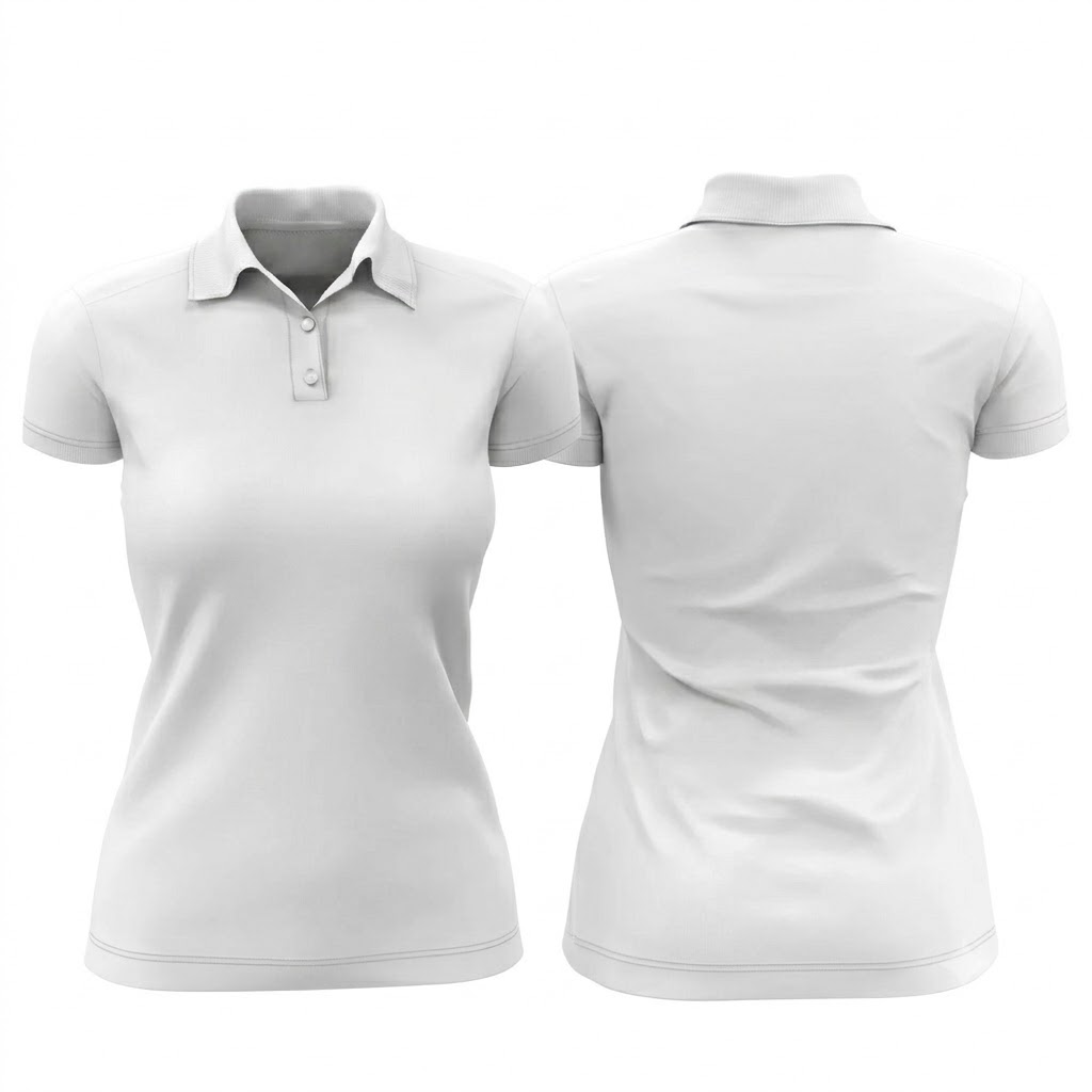 All-Over-Print Women Buttoned Polo Shirt (Custom-Made) 1 All-Over-Print Women Buttoned Polo Shirt (Custom-Made)