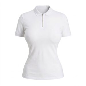 All-Over-Print Women Zip Polo Shirt (Custom-Made)