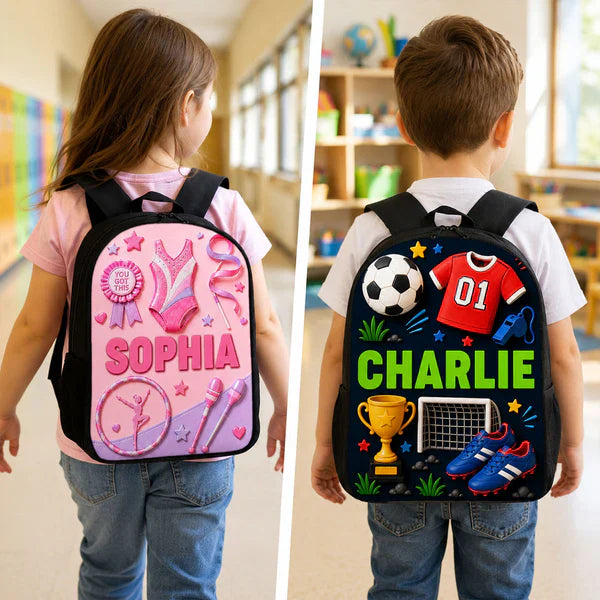 Custom Printed Sports Design Backpack for Students and Athletes with Personalized Name 2 Custom Printed Sports Design Backpack for Students and Athletes with Personalized Name - Image 2