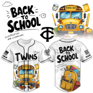 Custom Name And Number Minnesota Twins 2026 Back To School Baseball Jersey for Baseball Fans