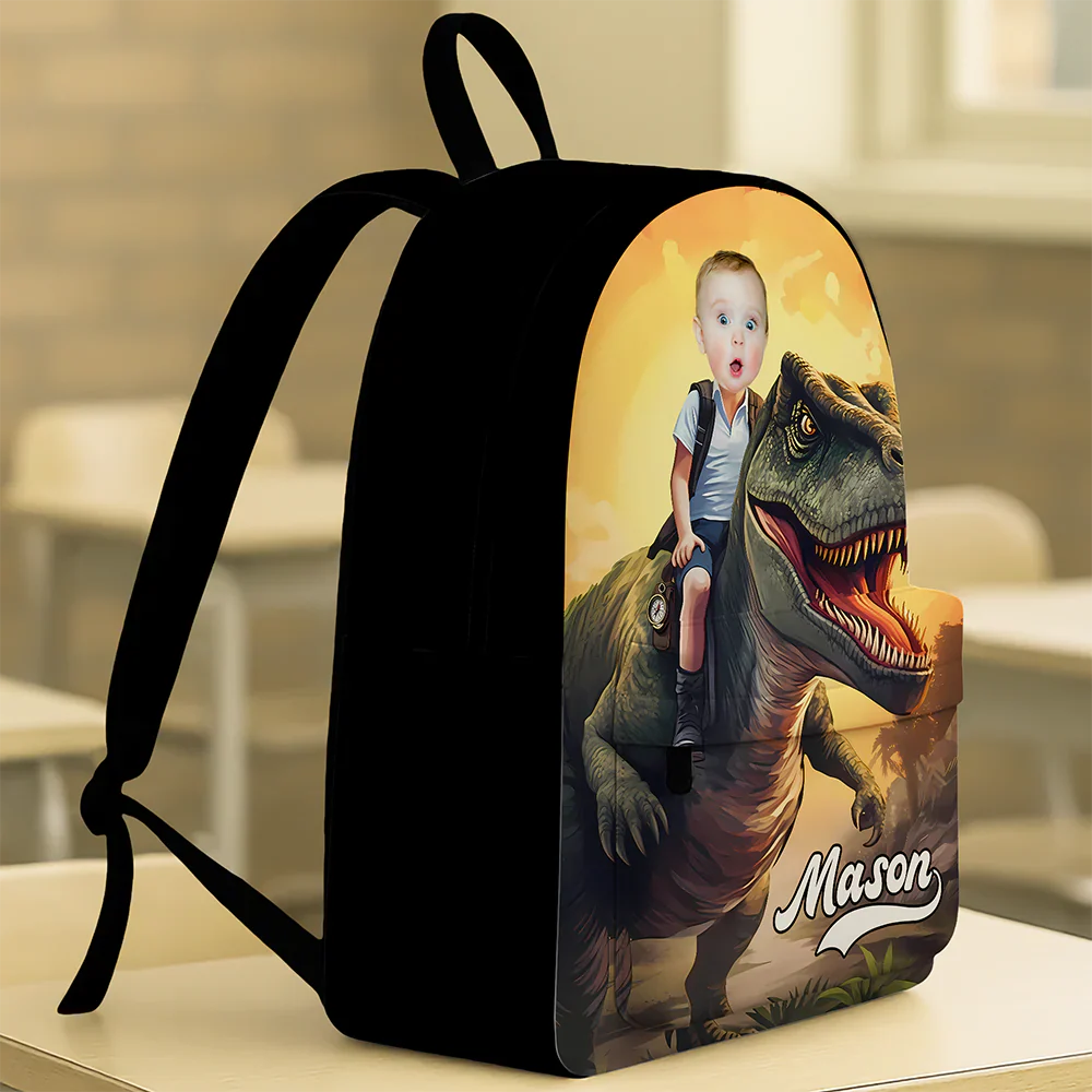 Custom Printed Dinosaur Adventure Backpack for Students with Personalized Name 4 Custom Printed Dinosaur Adventure Backpack for Students with Personalized Name - Image 4