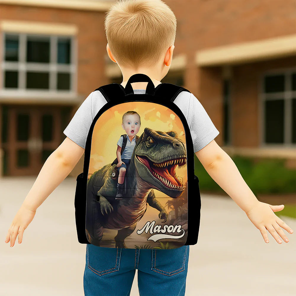 Custom Printed Dinosaur Adventure Backpack for Students with Personalized Name 3 Custom Printed Dinosaur Adventure Backpack for Students with Personalized Name - Image 3