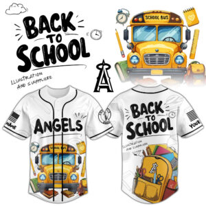 Custom Name And Number Los Angeles Angels 2026 Back To School Baseball Jersey for Baseball Fans